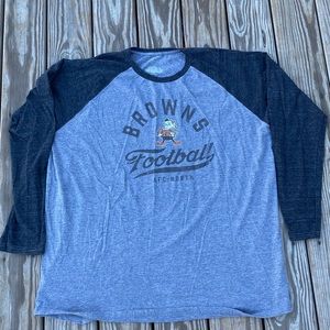 Cleveland Browns Men's Size 3XL Long Sleeve Raglan T-Shirt